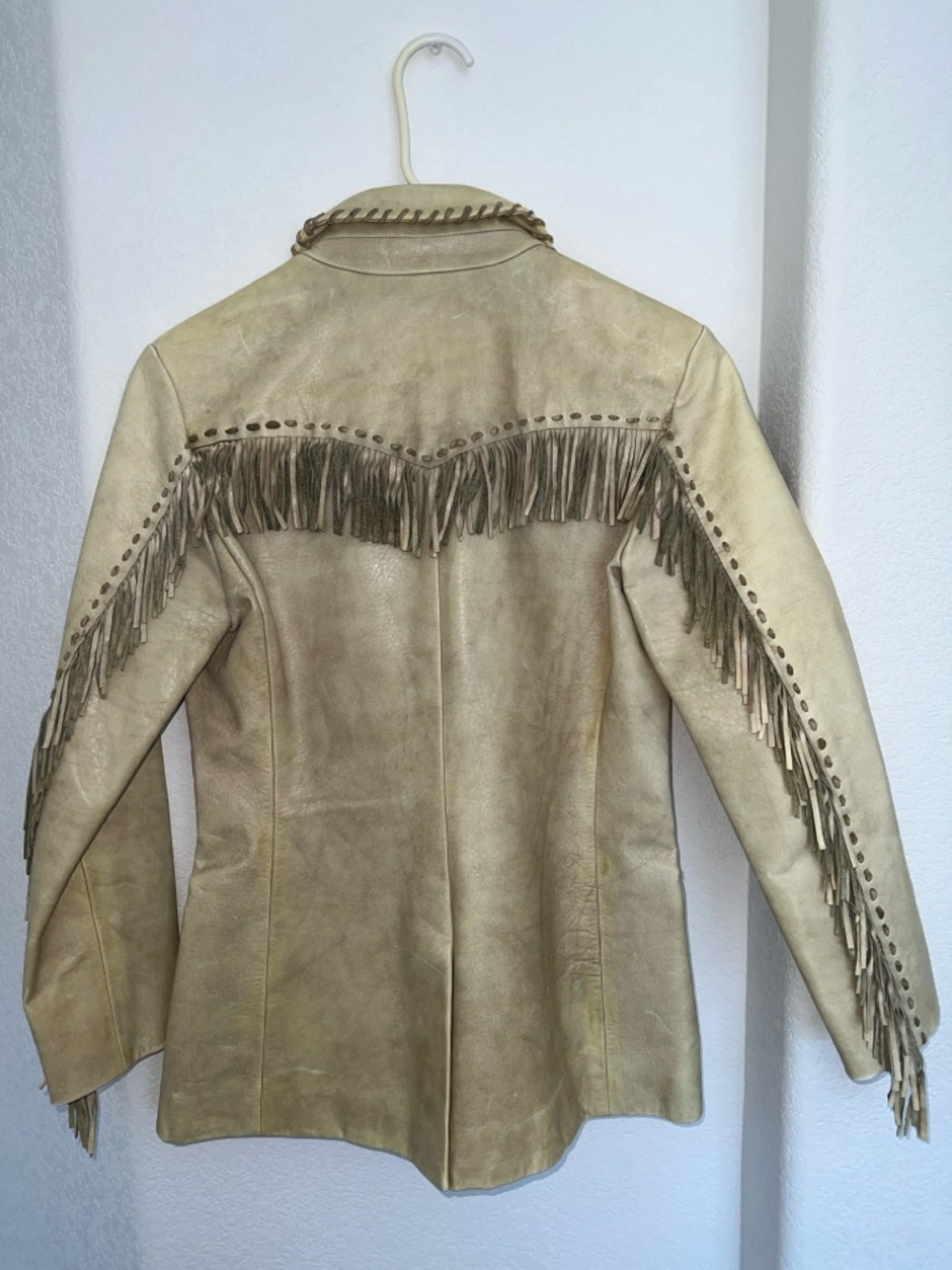 Ralph Lauren Beige Leather Fringe Western Jacket Petite XS / Petite 0/2 - Picture 2 of 9